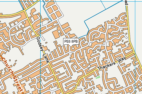 PE6 8PB map - OS VectorMap District (Ordnance Survey)