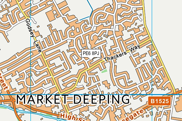 PE6 8PJ map - OS VectorMap District (Ordnance Survey)