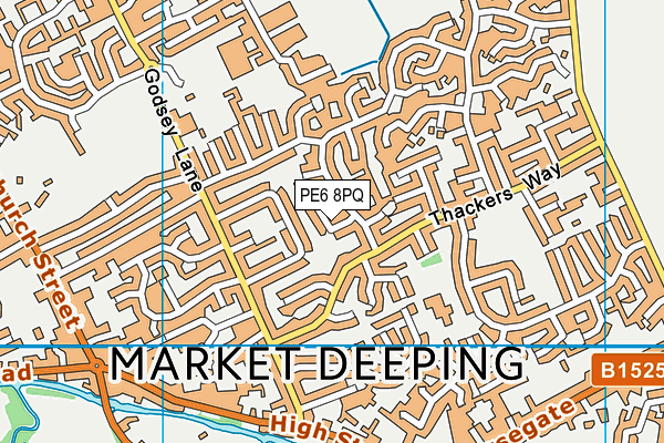PE6 8PQ map - OS VectorMap District (Ordnance Survey)