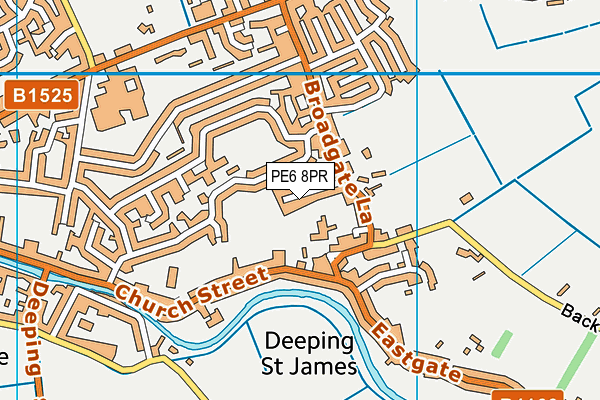 PE6 8PR map - OS VectorMap District (Ordnance Survey)