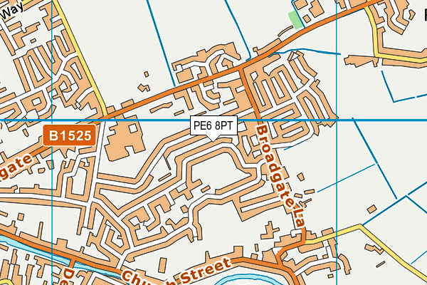 PE6 8PT map - OS VectorMap District (Ordnance Survey)