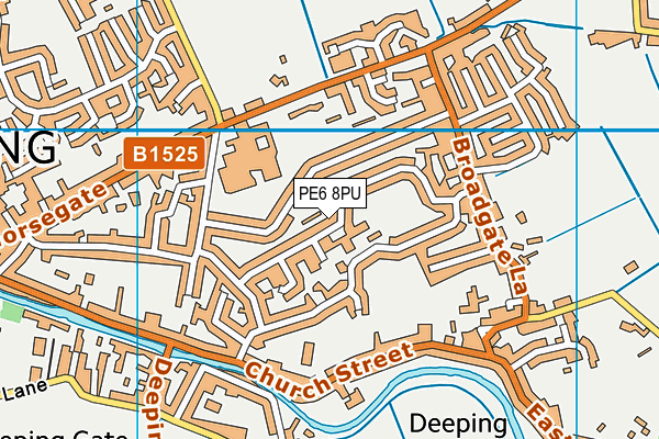 PE6 8PU map - OS VectorMap District (Ordnance Survey)