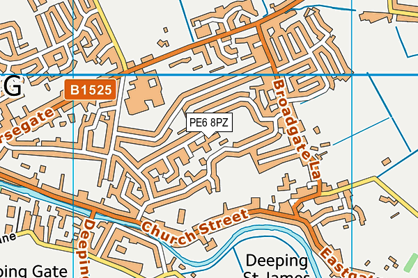 PE6 8PZ map - OS VectorMap District (Ordnance Survey)