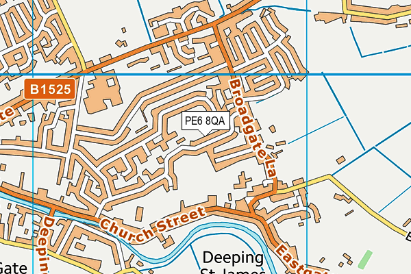 PE6 8QA map - OS VectorMap District (Ordnance Survey)