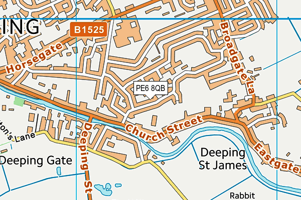 PE6 8QB map - OS VectorMap District (Ordnance Survey)