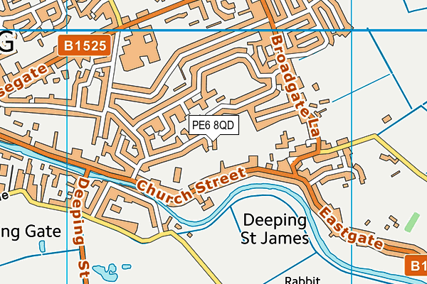 PE6 8QD map - OS VectorMap District (Ordnance Survey)