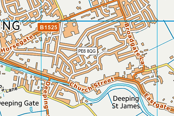 PE6 8QG map - OS VectorMap District (Ordnance Survey)
