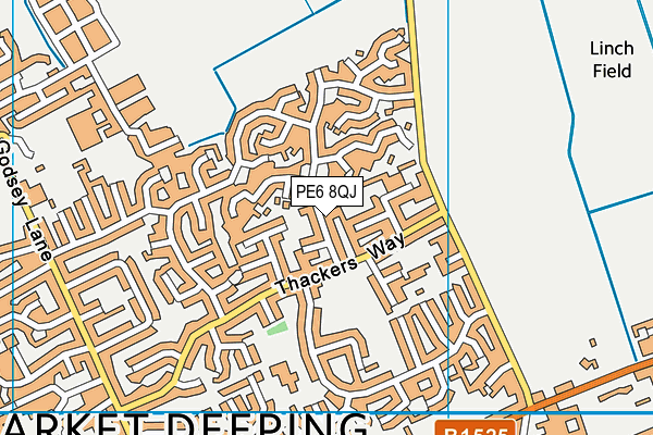 PE6 8QJ map - OS VectorMap District (Ordnance Survey)