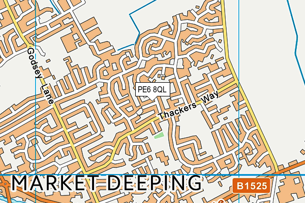 PE6 8QL map - OS VectorMap District (Ordnance Survey)