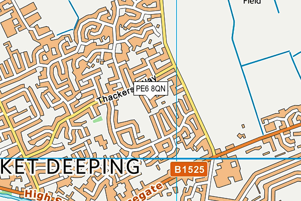 PE6 8QN map - OS VectorMap District (Ordnance Survey)