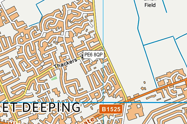 PE6 8QP map - OS VectorMap District (Ordnance Survey)