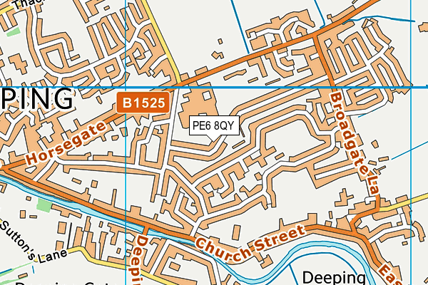 PE6 8QY map - OS VectorMap District (Ordnance Survey)