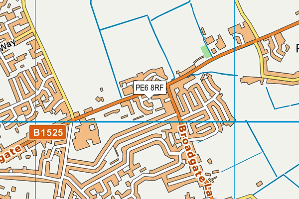 PE6 8RF map - OS VectorMap District (Ordnance Survey)