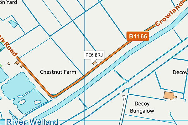PE6 8RJ map - OS VectorMap District (Ordnance Survey)