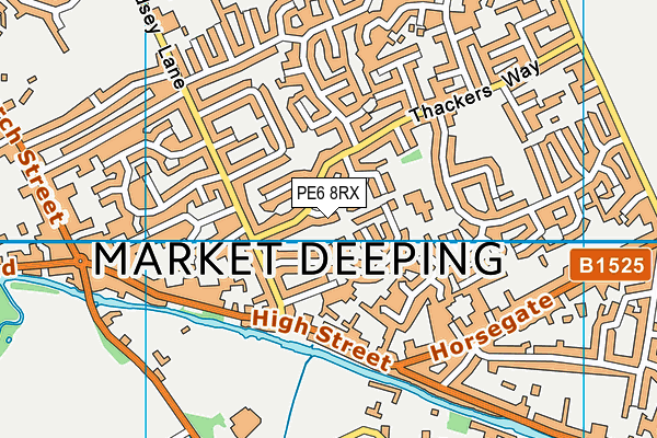 PE6 8RX map - OS VectorMap District (Ordnance Survey)