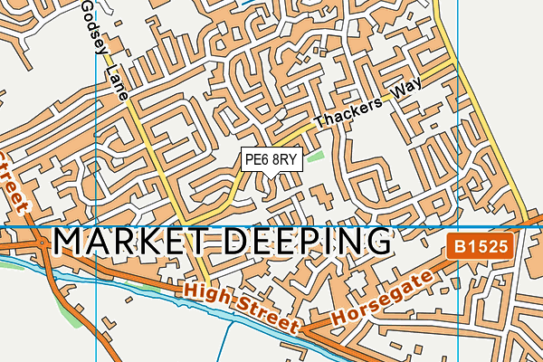 PE6 8RY map - OS VectorMap District (Ordnance Survey)