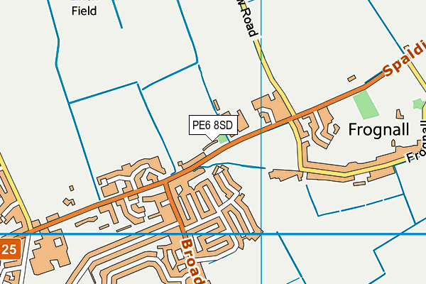 PE6 8SD map - OS VectorMap District (Ordnance Survey)