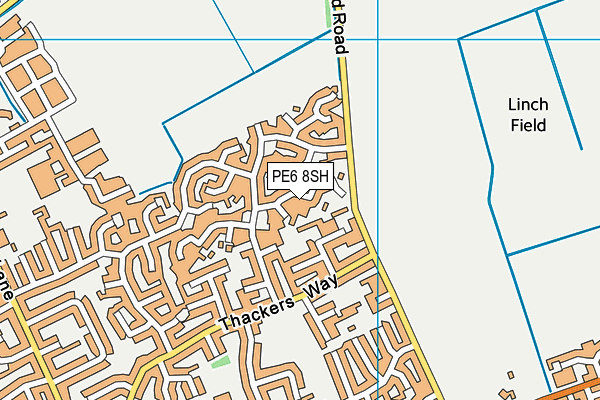 PE6 8SH map - OS VectorMap District (Ordnance Survey)