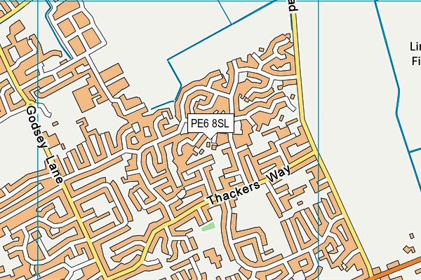 PE6 8SL map - OS VectorMap District (Ordnance Survey)