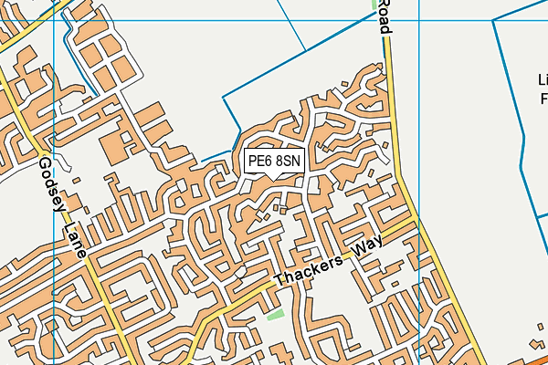 PE6 8SN map - OS VectorMap District (Ordnance Survey)