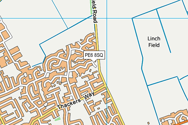 PE6 8SQ map - OS VectorMap District (Ordnance Survey)
