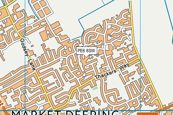 PE6 8SW map - OS VectorMap District (Ordnance Survey)