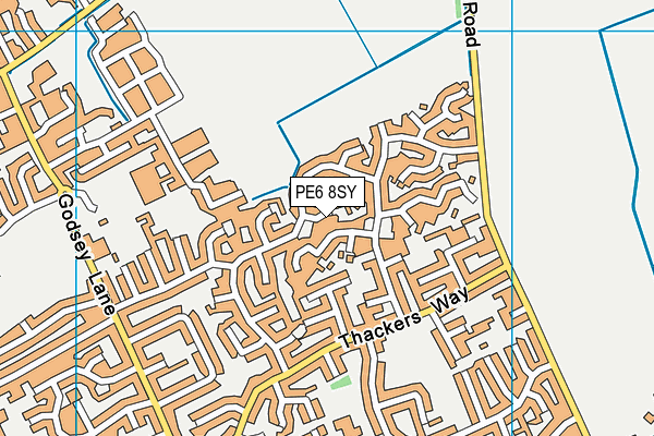 PE6 8SY map - OS VectorMap District (Ordnance Survey)