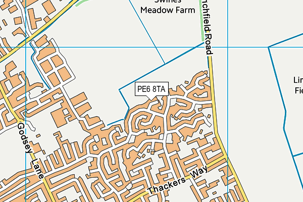 PE6 8TA map - OS VectorMap District (Ordnance Survey)