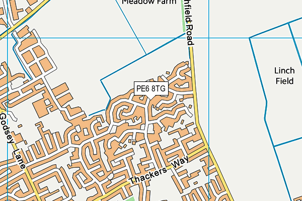PE6 8TG map - OS VectorMap District (Ordnance Survey)