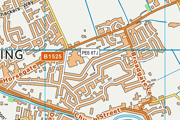 PE6 8TJ map - OS VectorMap District (Ordnance Survey)