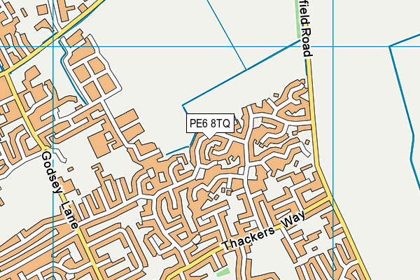PE6 8TQ map - OS VectorMap District (Ordnance Survey)