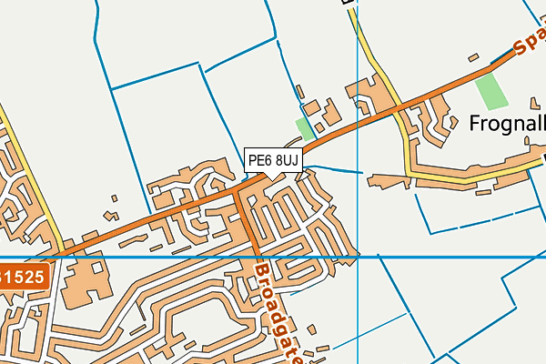 PE6 8UJ map - OS VectorMap District (Ordnance Survey)