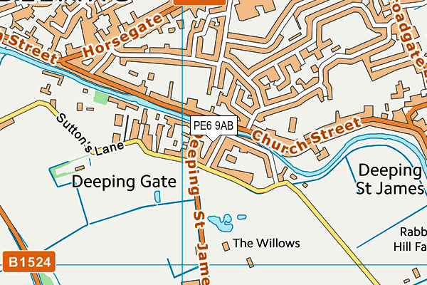 PE6 9AB map - OS VectorMap District (Ordnance Survey)