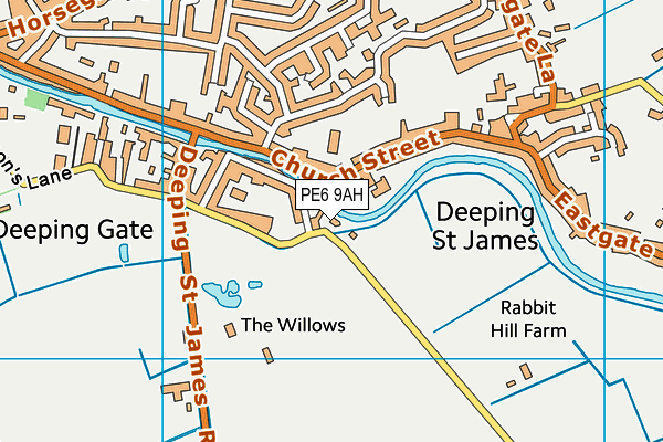 PE6 9AH map - OS VectorMap District (Ordnance Survey)