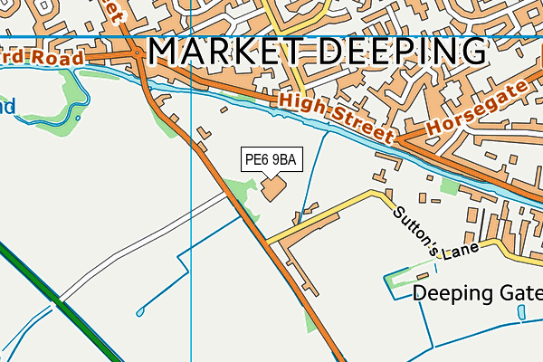 PE6 9BA map - OS VectorMap District (Ordnance Survey)