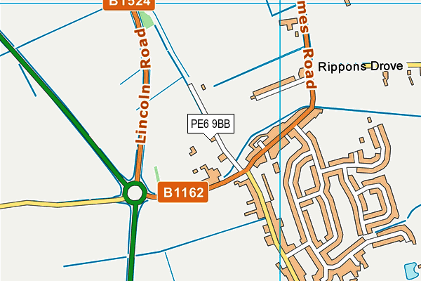 PE6 9BB map - OS VectorMap District (Ordnance Survey)