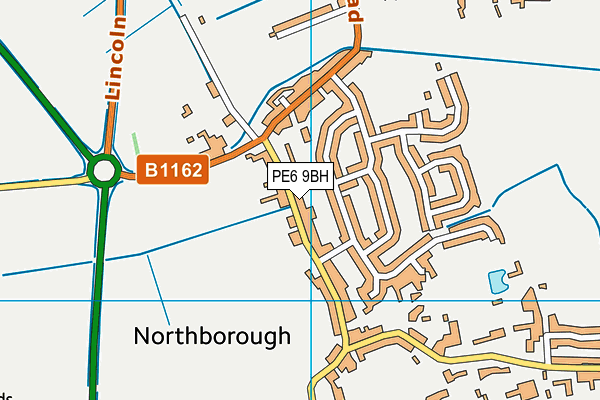 PE6 9BH map - OS VectorMap District (Ordnance Survey)