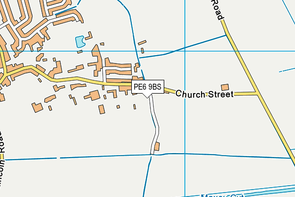 PE6 9BS map - OS VectorMap District (Ordnance Survey)