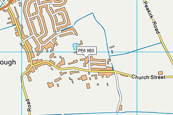 PE6 9BX map - OS VectorMap District (Ordnance Survey)