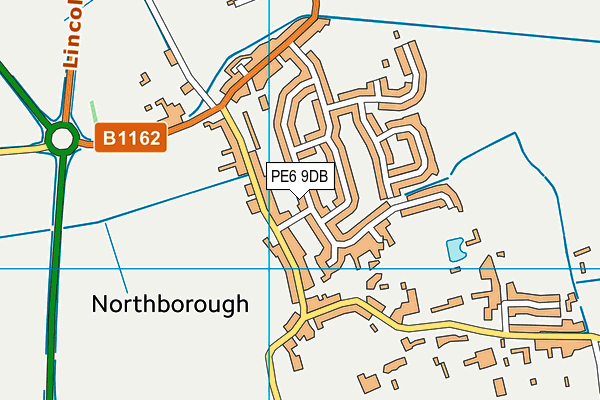 PE6 9DB map - OS VectorMap District (Ordnance Survey)