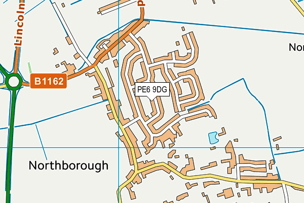 PE6 9DG map - OS VectorMap District (Ordnance Survey)