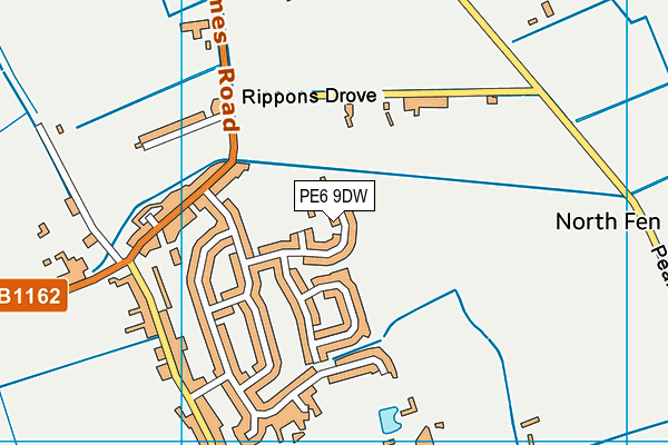 PE6 9DW map - OS VectorMap District (Ordnance Survey)