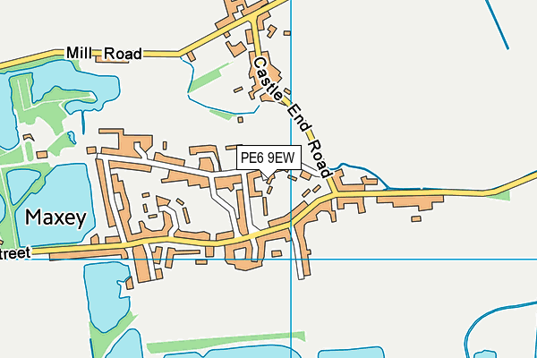 PE6 9EW map - OS VectorMap District (Ordnance Survey)