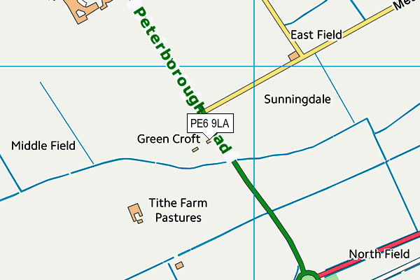 PE6 9LA map - OS VectorMap District (Ordnance Survey)