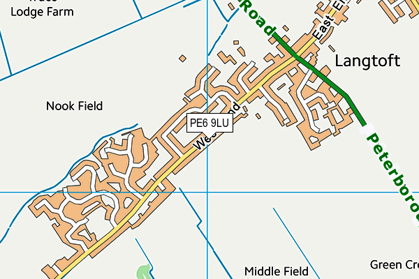 PE6 9LU map - OS VectorMap District (Ordnance Survey)