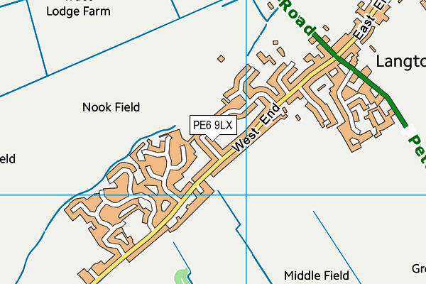 PE6 9LX map - OS VectorMap District (Ordnance Survey)
