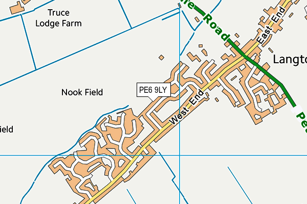 PE6 9LY map - OS VectorMap District (Ordnance Survey)