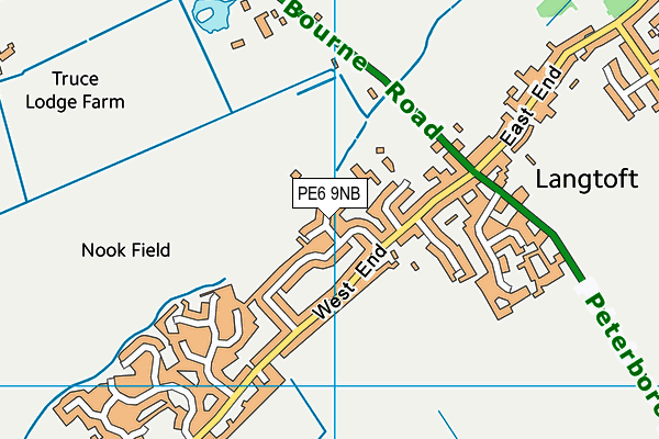 PE6 9NB map - OS VectorMap District (Ordnance Survey)