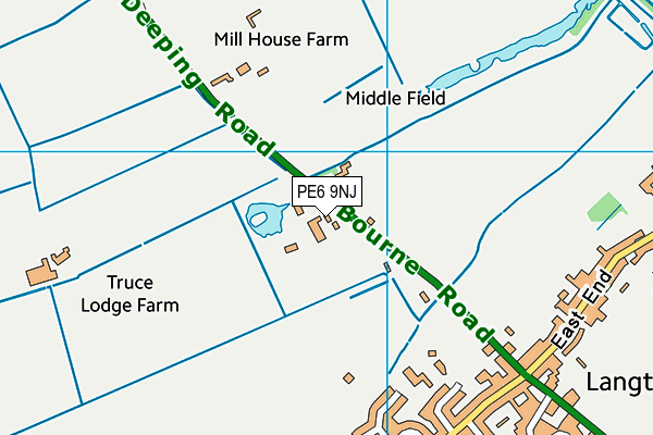 PE6 9NJ map - OS VectorMap District (Ordnance Survey)