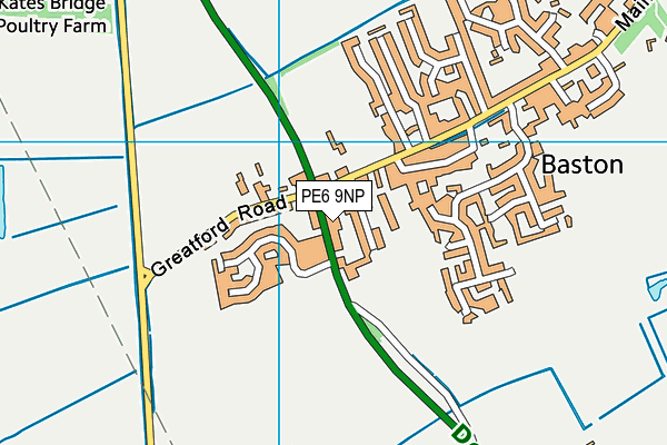 PE6 9NP map - OS VectorMap District (Ordnance Survey)